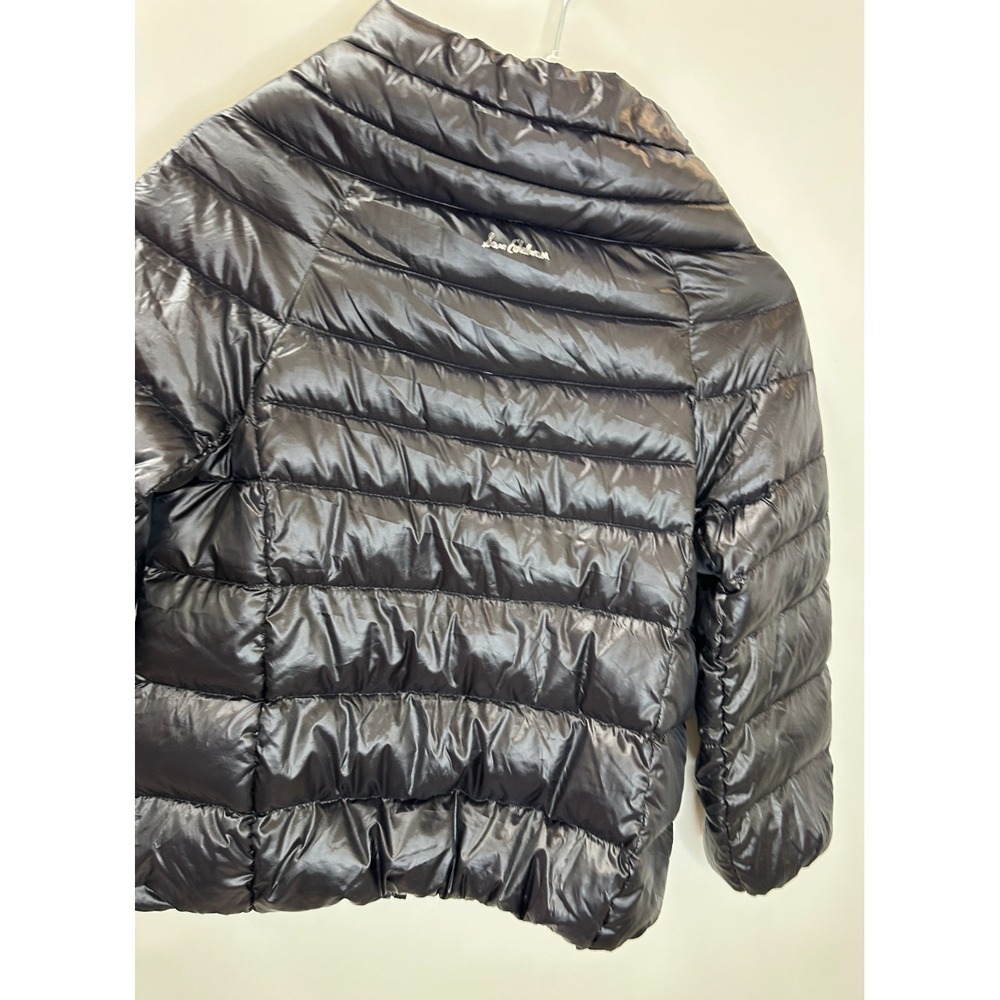 Sam Edelman Black Puffer Funnel Neck Jacket Down Quilted Full Zip Lightweight XS - Picture 13 of 14